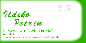 ildiko petrin business card